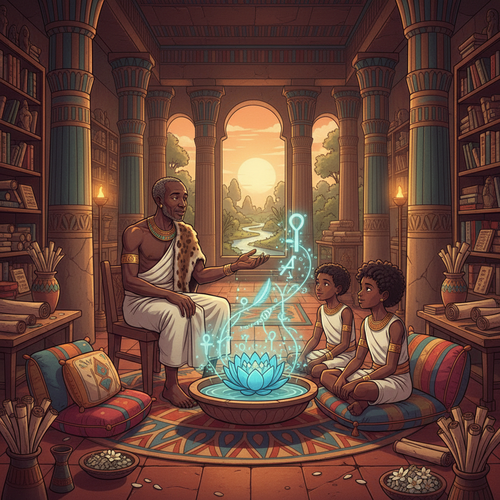 Nefertem and the Lotus — Beauty, Suffering, and the Ethics of Care — illustration 1